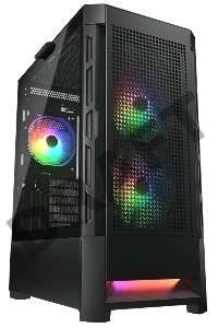 Корпус Cougar Duoface RGB, 2х140мм + 1x120mm ARGB Fan, ARGB Fan Hub, без БП, черный, ATX