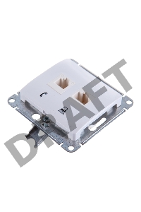 Механизм розетки комп. + телеф. 2-м СП Glossa RJ11 + RJ45 бел. SchE GSL000185