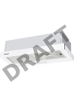 Вытяжка встраиваемая Weissgauff TEL 06 1M WH с выдвижной кареткой, 60см, 450 м3, механическое управление, белый+нержавеющая сталь