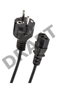 Кабель компьютер-розетка 220V EURO VDE 3G*1.0mm2 медь TELECOM TE021-CU 1,8м