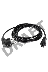 Кабель питания VCOM для ноутбуков 3М 3G*0.5mm 220V (CE022-CU) VDE стандарт