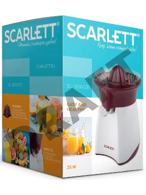Соковыжималка цитрусовая Scarlett  SC-JE50C07 25Вт рез.сок.:700мл. белый/красный