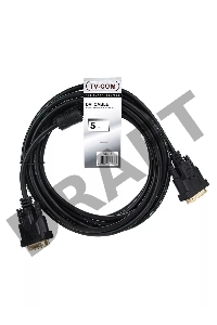 Кабель DVI-D Dual link 25M/25M, экран, феррит.кольца, 5м TV-COM  <CG441D-5m>