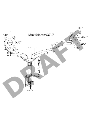 Кронштейн для мониторов Cactus CS-VM-FE124D-AL серебристый 15