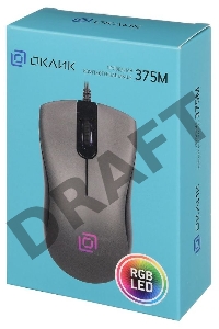Мышь Oklick 375M серый оптическая (1600dpi) USB (3but)