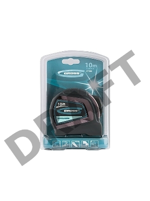 Рулетка GROSS 31126  ''doppelhaken'' 10м x 25мм двухсторонний зацеп нейлон двуст. шкала автоматич