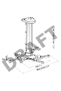 Кронштейн для проектора Cactus CS-VM-PR05M-AL серебристый макс.10кг настенный и потолочный поворот и наклон