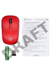 Мышь Oklick 525MW красный оптическая (1000dpi) беспроводная USB (2but)