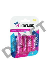 Аккумулятор AA/R6 NI-MN 2800мА.ч BP-4 (блист.4шт) КОСМОС KOCR6NIMH2800MAH4BL