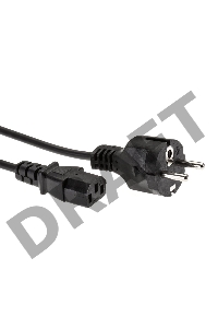 Кабель Telecom Кабель (TE021-CU0.5-1.8M) компьютер - розетка 220V (EURO) 1.8м, 3G0,5mm медь 