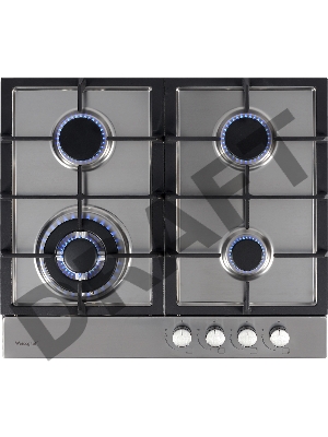 Встраиваемые газовые панели Weissgauff 60 см, газовая, независимая, поверхность из нержавеющей стали, автоподжиг, газ-контроль, WOK, жиклёры для баллонного газа, чугунные решетки, цвет-нержавеющая сталь