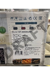 (Поврежденная упаковка, имеет повреждения, на внешней стороне дна, вмятина. На функционал не влияет) Мини-печь KRAFT KF-MO3804KR красный