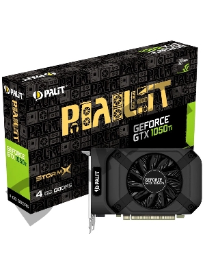 Видеокарта Palit PA-GTX1050Ti StormX 4G nVidia GeForce GTX 1050TI 4096Mb 128bit GDDR5 1290/7000 DVIx1/HDMIx1/DPx1/HDCP Ret
