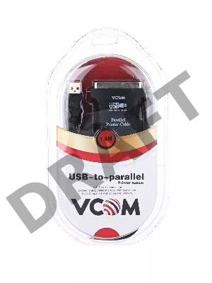 Кабель AM/LPT 1.8м VCOM Кабель-адаптер USB -> LPT (прямое подключение к LPT порту принтера), VUS7052