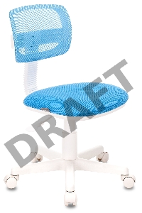 Кресло детское Бюрократ CH-W299/LB/TW-55 спинка сетка голубой TW-31 TW-55 (пластик белый)