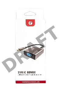 Aдаптер USB 3.1 Type-Cm --> VGA(f) 1080@60Hz, Aluminum Shell, VCOM <CU421T>