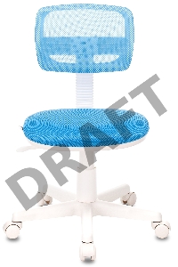 Кресло детское Бюрократ CH-W299/LB/TW-55 спинка сетка голубой TW-31 TW-55 (пластик белый)