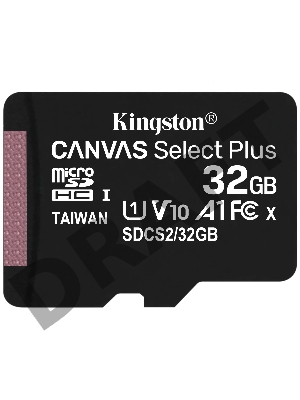 Флеш карта microSDHC 32GB microSDXC Class10 Kingston <SDCS2/32GBSP> Class10 UHS-I Canvas Select up to 100MB/s