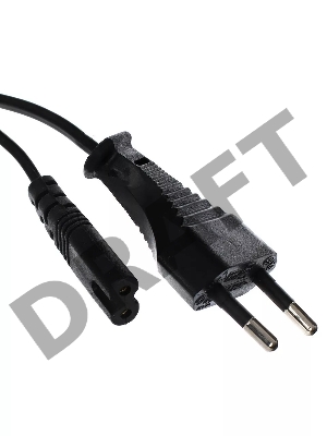 Кабель для аудио-видео техники IEC-320-C7--розетка 220V, 2-pin, 0.5м , черный VCOM/TELECOM