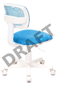 Кресло детское Бюрократ CH-W299/LB/TW-55 спинка сетка голубой TW-31 TW-55 (пластик белый)