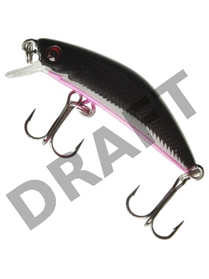 Воблер минноу 556, SAN-MINNOW GRIPS 42S, Черная с розовым низом