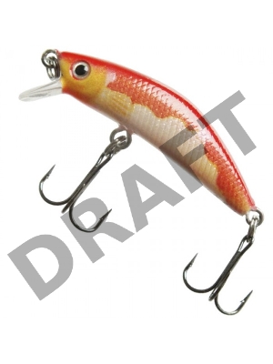 Воблер минноу 554, SAN-MINNOW GRIPS 42S, Белая с красной спинкой