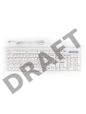 Клавиатура Gembird KB-8354U, USB, бежевый/белый, 104 клавиши, кабель 1,45м
