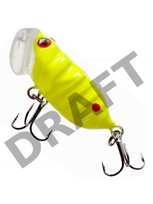 Воблер 457, SAN-BUGS FOX 38F, Ярко-желтая с красной точкой