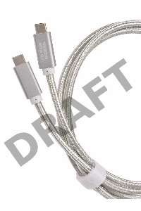 Кабель USB 3.1 Type Cm -- Cm IC 5А 10Gbs длина 1M, Telecom <TC420S> серебряный