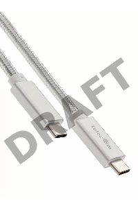 Кабель USB 3.1 Type Cm -- Cm IC 5А 10Gbs длина 1M, Telecom <TC420S> серебряный