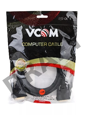 Кабель DVI 1.8м VCOM DVI-DVI Dual Link 25M-25M, 2 фильтра, VDV6300-1.8M