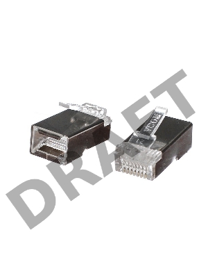 Коннектор RJ-45 для FTP кабеля 5 кат. экранированный VCOM, 100шт,