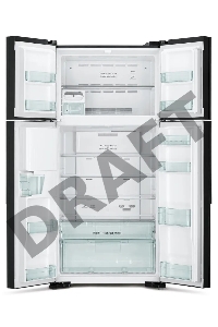 Холодильник Hitachi R-W660PUC7 GBK 2-хкамерн. черное стекло (двухкамерный)