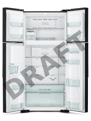 Холодильник Hitachi R-W660PUC7 GBK 2-хкамерн. черное стекло (двухкамерный)