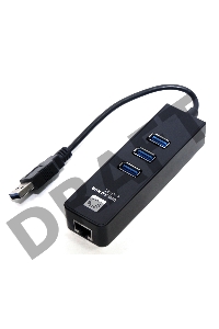 Адаптеры USB Ethernet 5bites Сетевой адаптер 5bites UA3-45-04BK 3*USB3.0 / RJ45 10/100/1000 Мбит/с