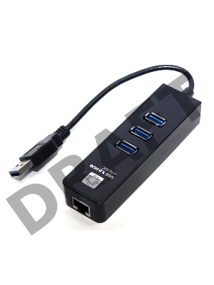 Адаптеры USB Ethernet 5bites Сетевой адаптер 5bites UA3-45-04BK 3*USB3.0 / RJ45 10/100/1000 Мбит/с