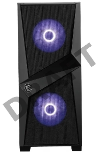 Корпус MSI MAG FORGE 100M / mid-tower, ATX, tempered glass side panel / 2x RGB 120mm & 1x 120mm fans inc. / MAG FORGE 100M