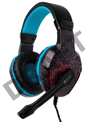 Наушники с микрофоном Oklick ZEUS HS-L400G  черно-синие 1.8м мониторы оголовье (NO-3000 LED)