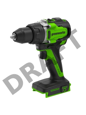 Дрель-шуруповерт аккумуляторная (3707507) GreenWorks GD24DD90, 24V, 90 Нм, бесщеточная, без АКБ и ЗУ