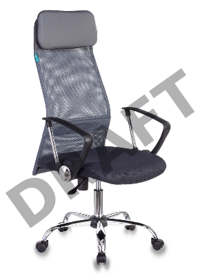 Кресло руководителя Бюрократ KB-6N/SL/DG/TW-12 серый TW-04 TW-12 сетка крестовина хром