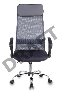 Кресло руководителя Бюрократ KB-6N/SL/DG/TW-12 серый TW-04 TW-12 сетка крестовина хром