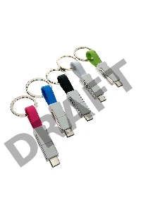 Универсальный брелок-переходник 3 в 1, Espada Emagn3i1 USB 2.0 to Type C + micro USB + iphone Lightning 8pin