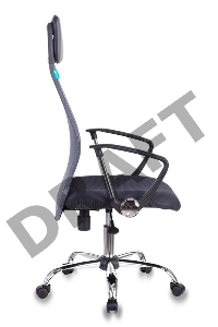 Кресло руководителя Бюрократ KB-6N/SL/DG/TW-12 серый TW-04 TW-12 сетка крестовина хром