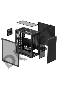 Корпус Deepcool CH510 без БП, боковое окно (закаленное стекло), 1x120мм вентилятор сзади, черный, ATX