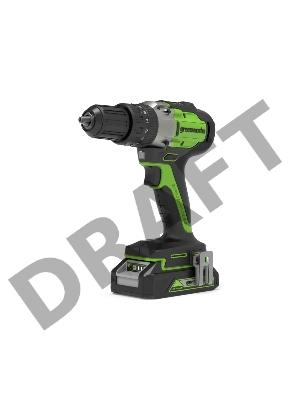 Дрель-шуруповерт аккумуляторная GreenWorks GD24DD60K2, 24V, c 1хАКБ 2 Ач и ЗУ в кейсе (3704107UA)