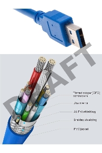 Кабель AM/AF USB3.0 0.5m VCOM удлинитель USB 3.0, VUS7065-0.5M
