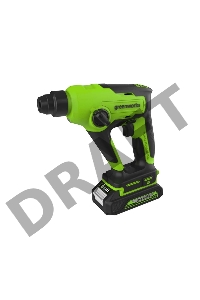 Перфоратор аккумуляторный бесщеточный GreenWorks GD24SDS1K2, 1,2 ДЖ, 24V, c АКБ 2Ач и ЗУ, в сумке (3803107UA)