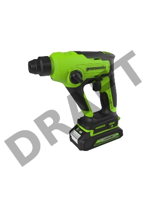 Перфоратор аккумуляторный бесщеточный GreenWorks GD24SDS1K2, 1,2 ДЖ, 24V, c АКБ 2Ач и ЗУ, в сумке (3803107UA)