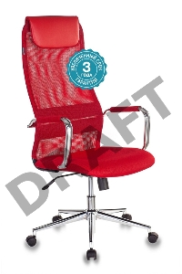 Кресло руководителя Бюрократ KB-9N/R/TW-97N красный TW-01 TW-11 сетка крестовина хром