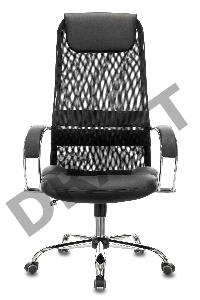 Кресло руководителя Бюрократ CH-608SL/BLACK спинка сетка черный TW-01 TW-11 искусст.кожа/ткань крестовина хром